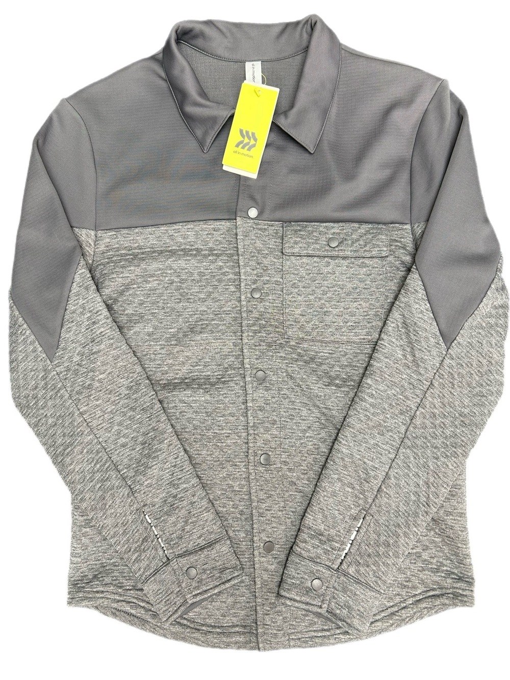 NEW All in Motion Men’s Jacquard Shirt Jacket Gray Small